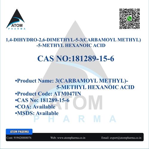 3(CARBAMOYL METHYL)-5-METHYL HEXANOIC ACID INTERMEDIATE