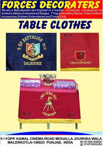 military sena police CMP embroidery table cloth and flags