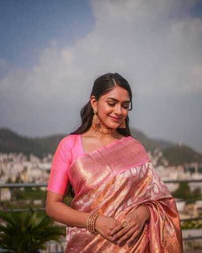 Pink Arpita Lichi Silk Saree