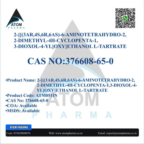 2 3Ar 4S 6R 6As  6 Aminotetrahydro 2 2 Dimethyl 4H Cyclopenta 1 3 Dioxol 4 Yl Oxy Ethanol L Tartrate Intermediate Cas No: 376608-65-0