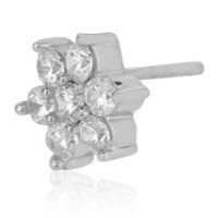 Desginer Flower Stud Silver Earrings