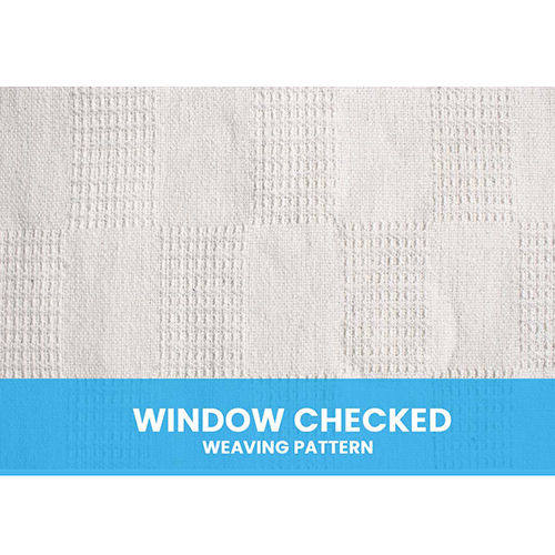 White Window Checked Weaving Pattern Snag Free Blanket