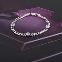 Hand Made Curb Chain Silver Bracelet