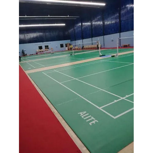 Green Pvc Badminton Court Flooring