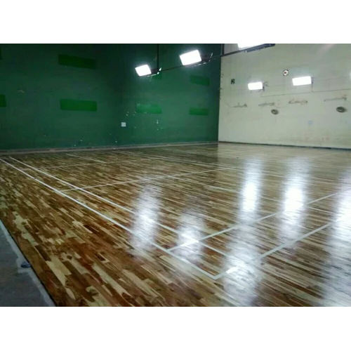 Brown Wooden Badminton Court Flooring