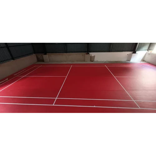 Red Vinyl Badminton Court Flooring