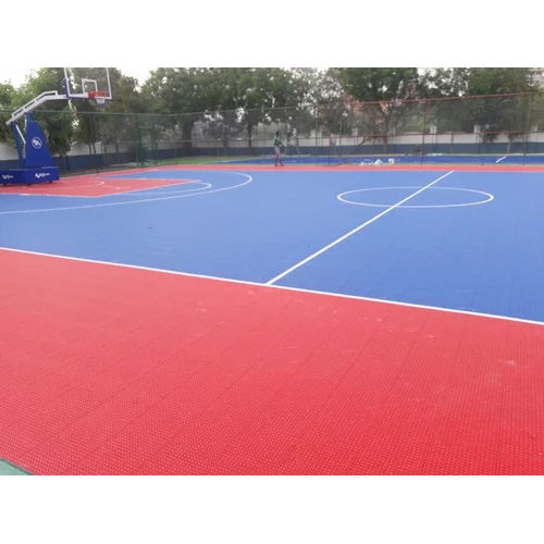 Blue-Red Tennis Court Flooring Service