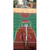 Red-Green Commercial Synthetic Basketball Court