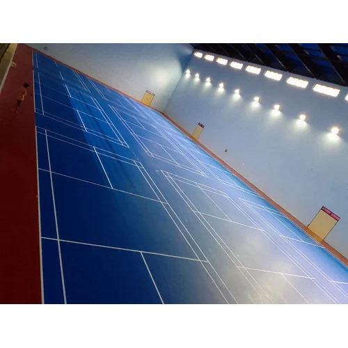 Blue-Red Pu Basketball Court Flooring
