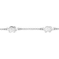 Lucky Elephant Charm Silver Anklet