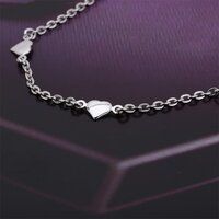 Puffed Heart Silver Anklet