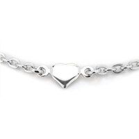 Puffed Heart Silver Anklet