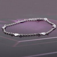 Puffed Heart Silver Anklet