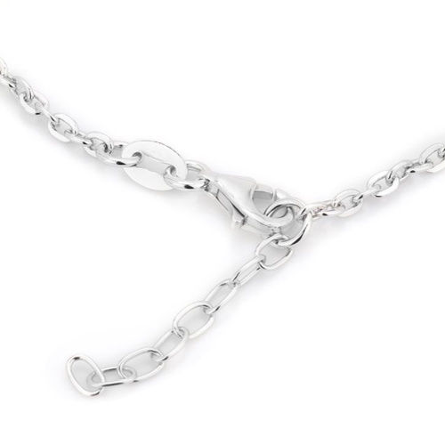 Puffed Heart Silver Anklet