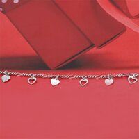 Hanging Open And Close Heart Silver Bracelet