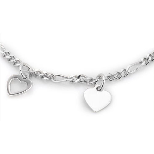 Hanging Open And Close Heart Silver Bracelet