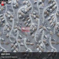 Sparkling Silver And Glitter Allover Embroidery Fabric - Attributes: Comfortable & Soft