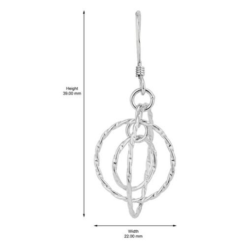 Vanbelle Graduated And Circle-In-Circle Silver Earrings