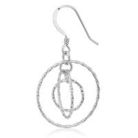 Vanbelle Graduated And Circle-In-Circle Silver Earrings