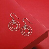 Vanbelle Graduated And Circle-In-Circle Silver Earrings