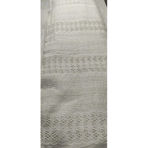 Cotton White Color Hakoba Fabric