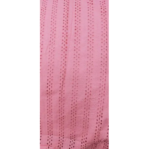 Pink Cotton Embroidery Fabric