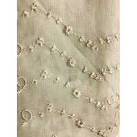 Georgette Embroidered Fabric - Light Texture, All Season Fabric Type | White Color, Customizable Length For Versatile Uses