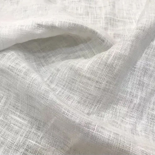 White Pure Linen Fabric