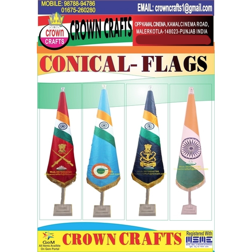 Police Conical Flags - Durable Polyester Material, Standard Size 12x18 Inches, Available in High-Visibility Color Options