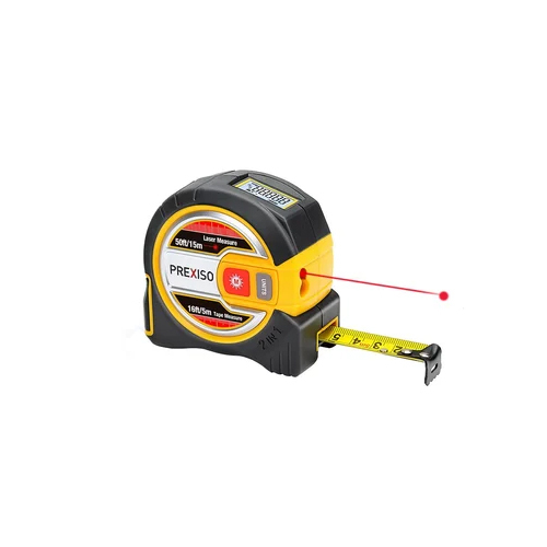 Prexiso PLT15 2-In-1 15M 50FT Laser 5M 16FT Tape Distance Measure