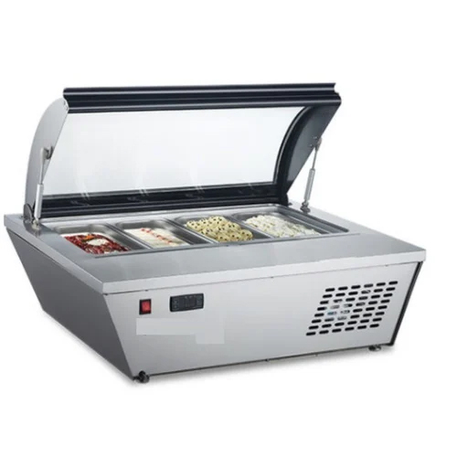 Bain Marie Display Counter - Stainless Steel and Glass, Polished Silver Finish | Elegant Dual-Level Design for Optimal Visibility