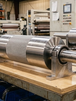 Silver Industrial Pipe Roller