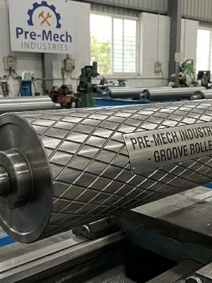 Groove Roller - Stainless Steel, 60 Inch Length x 2 Inch Diameter , High-Quality Performance & Durability in Sleek Silver Finish