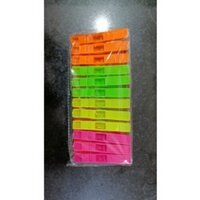 Star Gold Clip Set Of 72 Pc - Plastic Material, Various Sizes Available, Vibrant Pink, Yellow, Green, And Orange Colors | Warranty Included