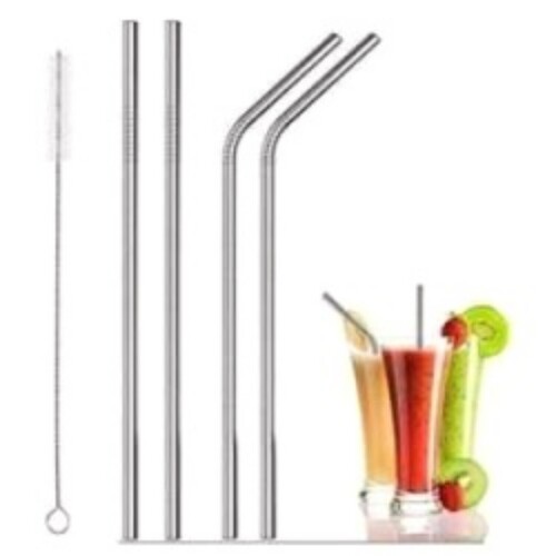 Steel Pipe Straw Set Of 5 Pc