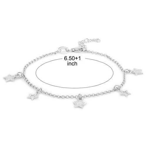 Open And Close Hanging Star Silver Bracelet