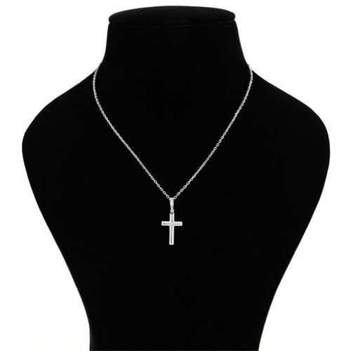 Fancy Cross Silver Pendant Necklace