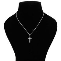 Fancy Cross Silver Pendant Necklace