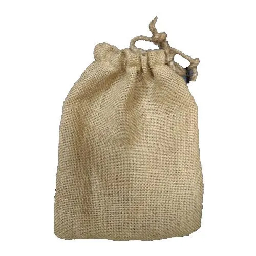 Jute Pouch Bags - 7x3 Inch, Light Brown | Durable, Degradable, Environmentally Friendly, Customizable Drawstring Bags for Advertising & Shopping