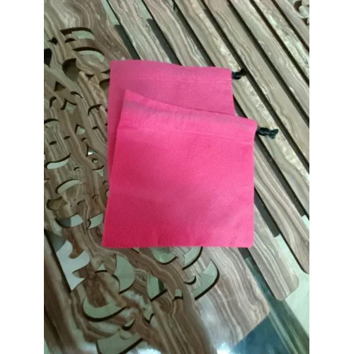 Non Woven Cotton Pouch - 38 Micron Thickness, Pink Color , Customizable Design with Drawstring Closure