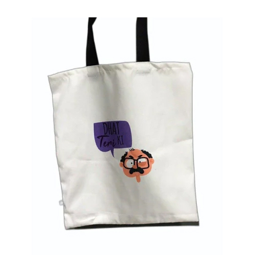 Printed Canvas Bags - Canvas Material Flexible Dimensions Color: White | Flexiloop Handle Recyclable Customizable Design & Logo Options