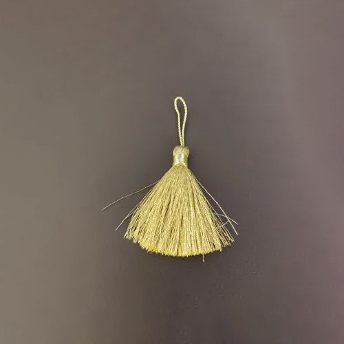 Zari Tassel - Silk Material, Reversible Design | Golden Color, Plain Pattern, Luxurious Feel