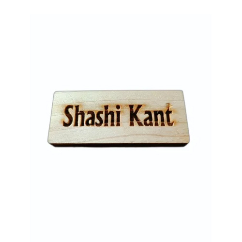 Laser Engraved Wooden Badges - Eco-Friendly Light Brown Rectangle | Custom Design Logo