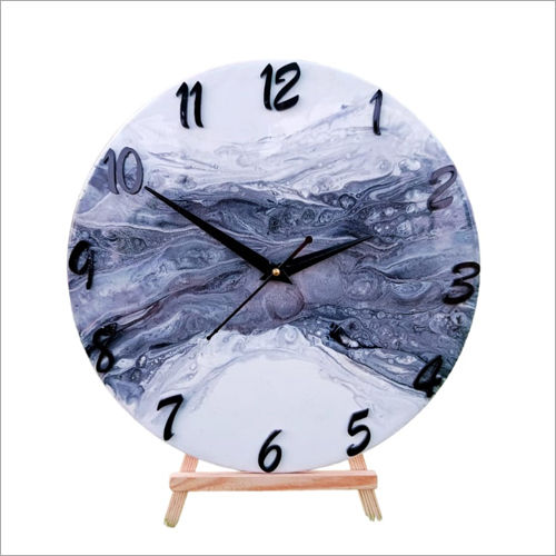 12 Inch Black And White Marble Wall Clock