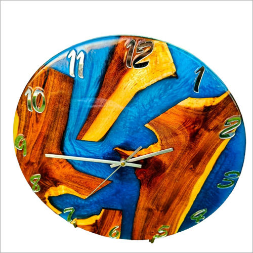 15 Inch Resin And Wood Cast Wall Clock