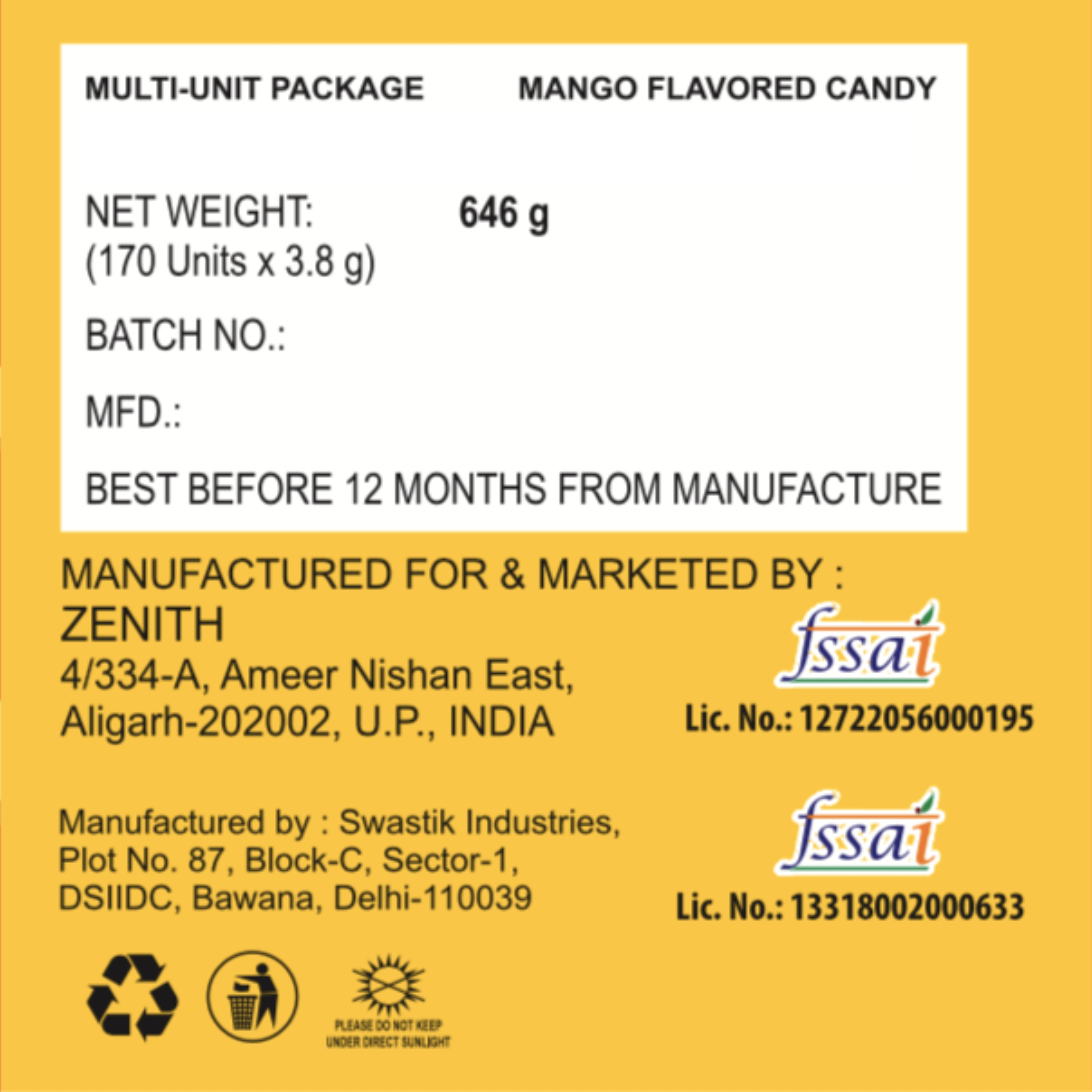 Clumsy Ripe Mango Flavored Candy