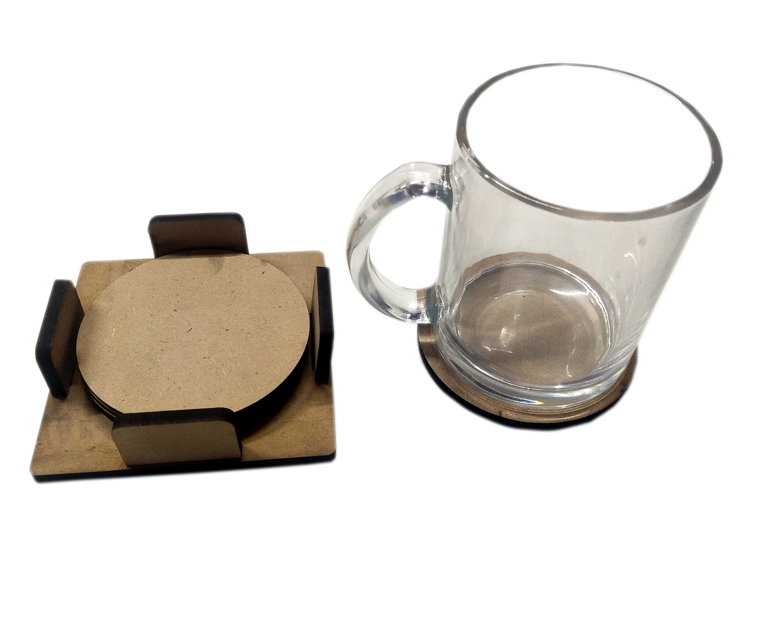 Yorkker MDF DIY Round Coasters with Holder