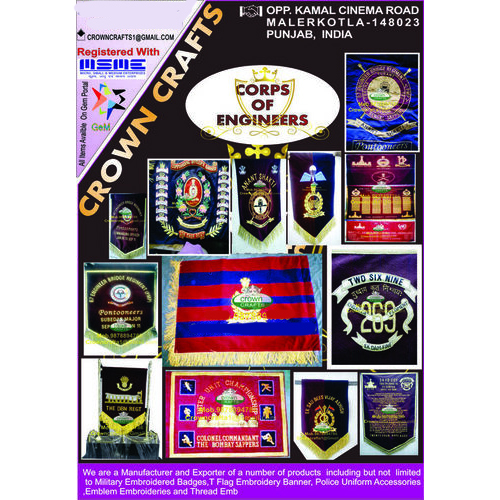 zari embroidered army tray of corps of engineers