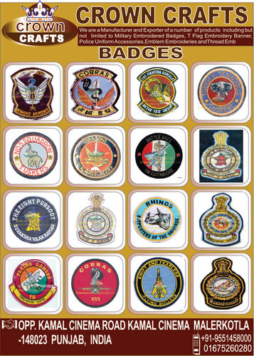 hand embroidery badges and cap badges