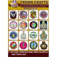 Hand Embroidery Badges And Cap Badges - Brass Material, Custom Shape, Customer Design | High Quality Embroidered Pattern, Gold Metal Finish, Color As Per Customer